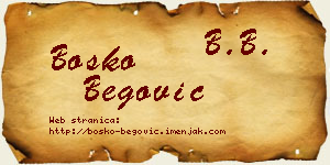 Boško Begović vizit kartica